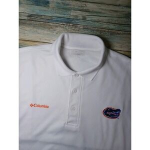 Columbia Omni-Shade Mens Large White Short Sleeve Polo Florida Gators